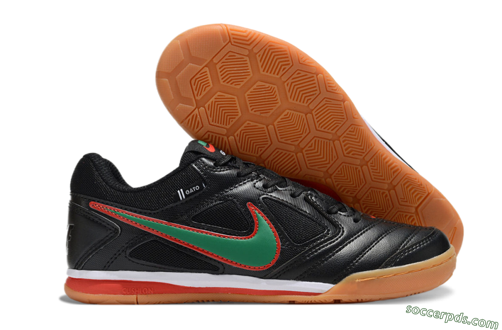 Supreme x Nike SB Gato IC Low-Tops Football Shoes - Black/Green/Red 1