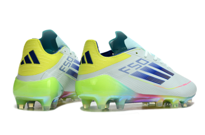 Adidas F50 Elite AG Low-Tops Football Boots - Jade/Blue/Yellow