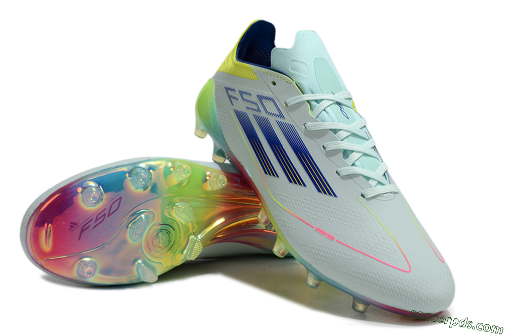 Adidas F50 Elite AG Low-Tops Football Boots - Jade/Blue/Yellow 3