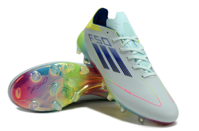 Adidas F50 Elite AG Low-Tops Football Boots - Jade/Blue/Yellow