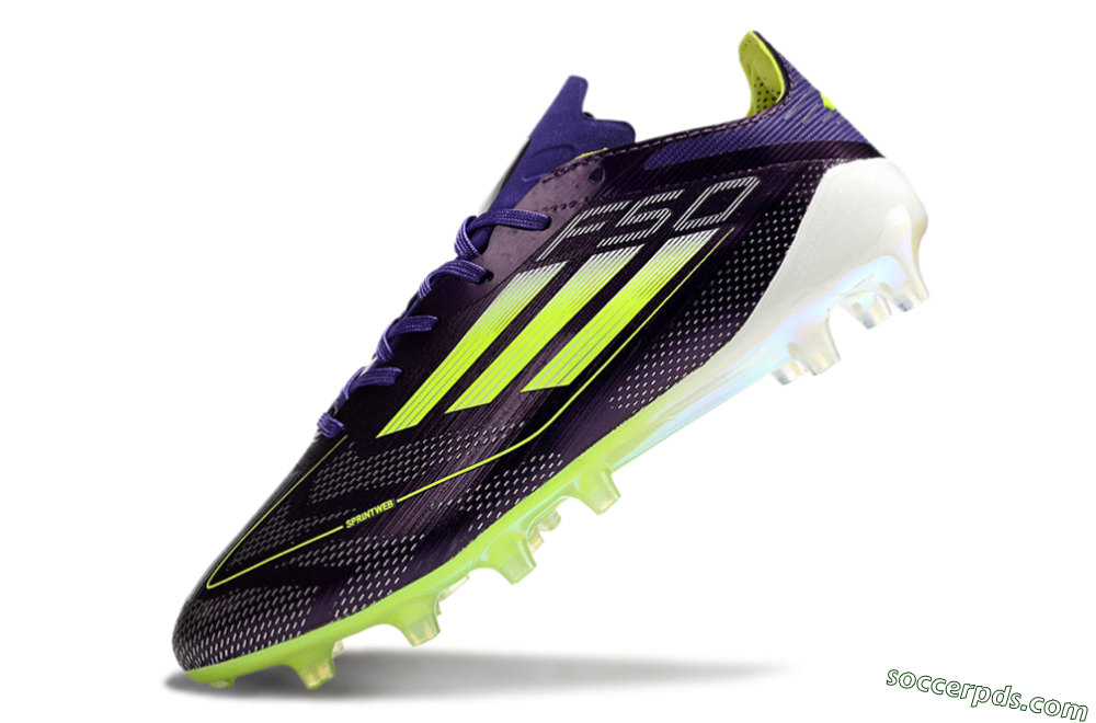 Adidas F50 Elite AG Low-Tops Football Boots - Purple/Yellow/White 5