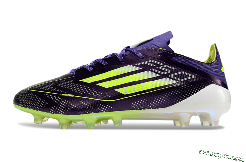 Adidas F50 Elite AG Low-Tops Football Boots - Purple/Yellow/White 2