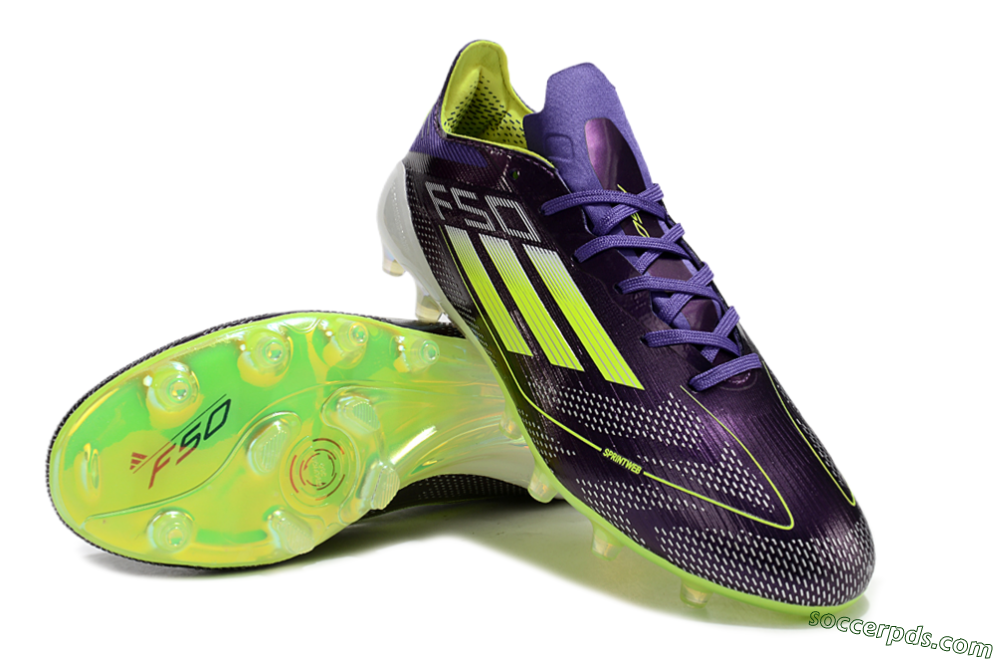 Adidas F50 Elite AG Low-Tops Football Boots - Purple/Yellow/White 3