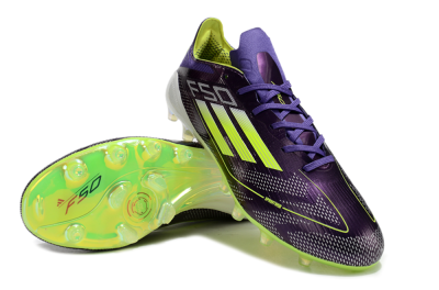 Adidas F50 Elite AG Low-Tops Football Boots - Purple/Yellow/White