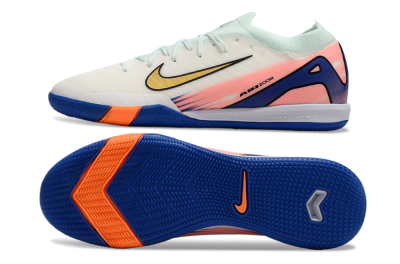 Nike Air Zoom Mercurial Vapor 16 Elite IC Low-Tops Football Shoes - Jade/Gold/Pink/Blue