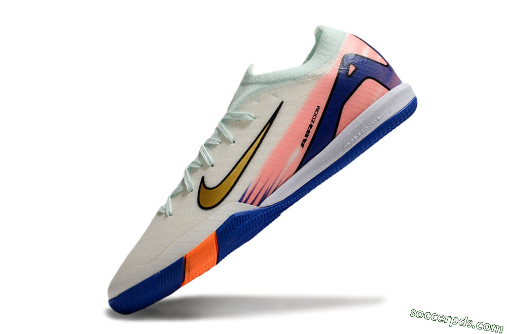 Nike Air Zoom Mercurial Vapor 16 Elite IC Low-Tops Football Shoes - Jade/Gold/Pink/Blue 5