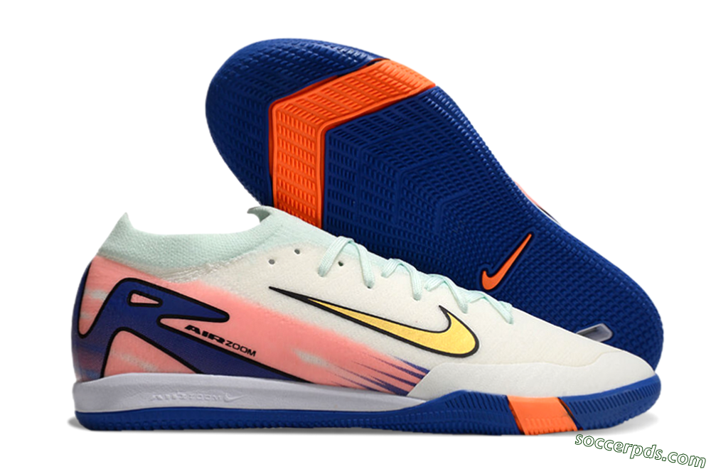 Nike Air Zoom Mercurial Vapor 16 Elite IC Low-Tops Football Shoes - Jade/Gold/Pink/Blue 1