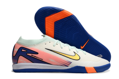 Nike Air Zoom Mercurial Vapor 16 Elite IC Low-Tops Football Shoes - Jade/Gold/Pink/Blue