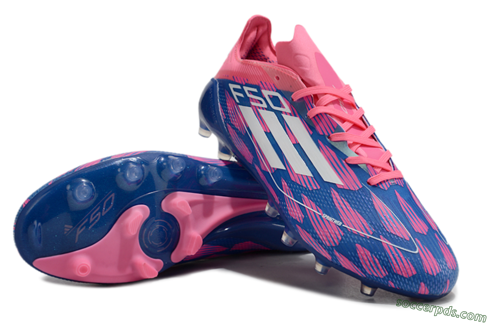 Adidas F50 Elite AG Low-Tops Football Boots - Blue/Pink/White 3
