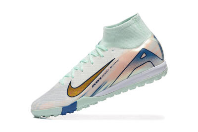 Nike Air Zoom Mercurial Superfly 10 Elite TF High-Tops Football Shoes - Jade/Gold/Red
