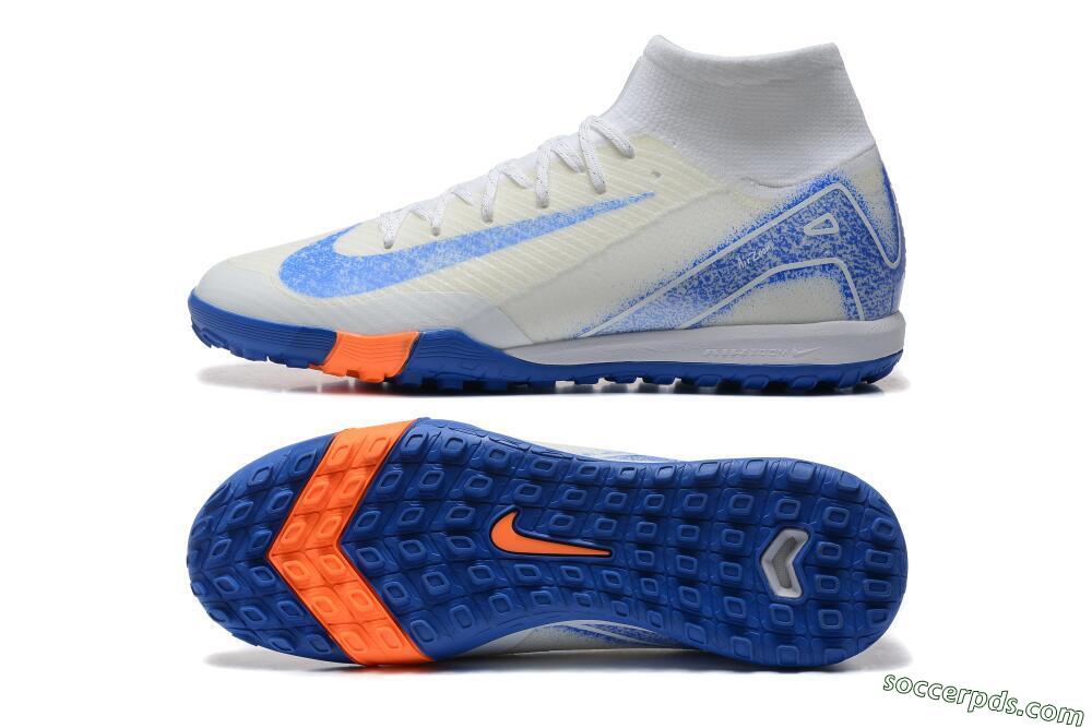 Nike Air Zoom Mercurial Superfly 10 Elite TF High-Tops Football Shoes - Beige/Black/White 0