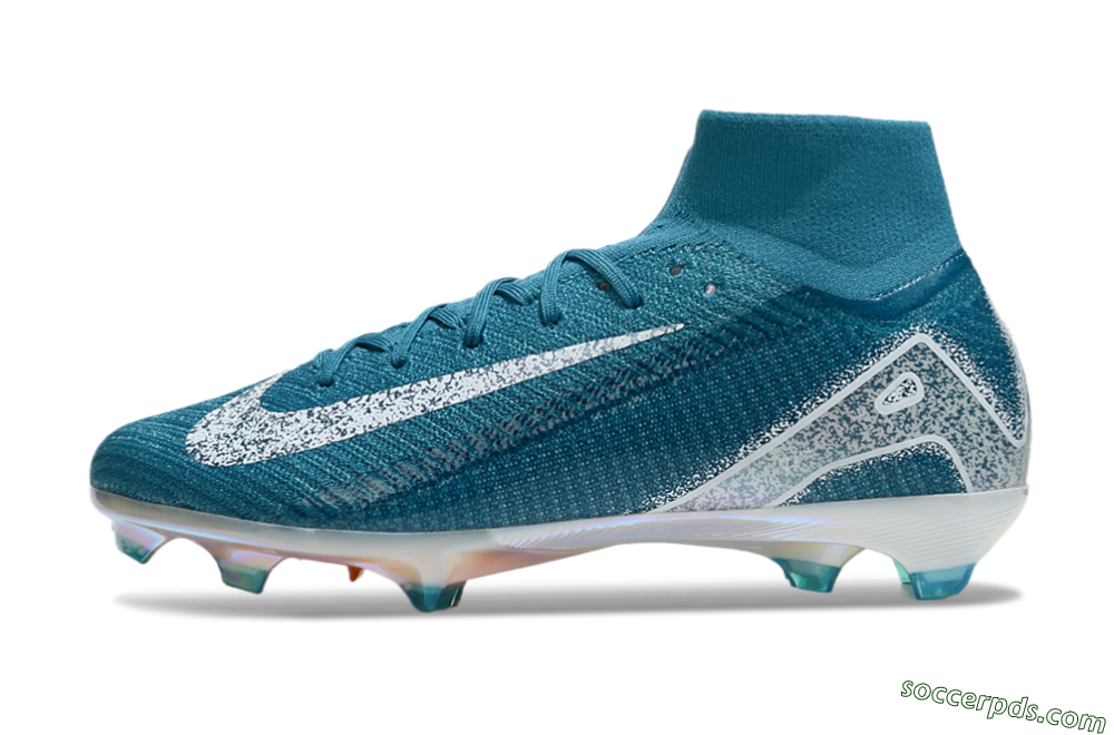 Nike Air Zoom Mercurial Superfly 10 Elite FG High-Tops Football Boots - Blue/White/Gold 2