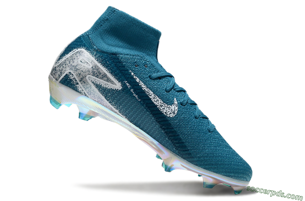 Nike Air Zoom Mercurial Superfly 10 Elite FG High-Tops Football Boots - Blue/White/Gold 4