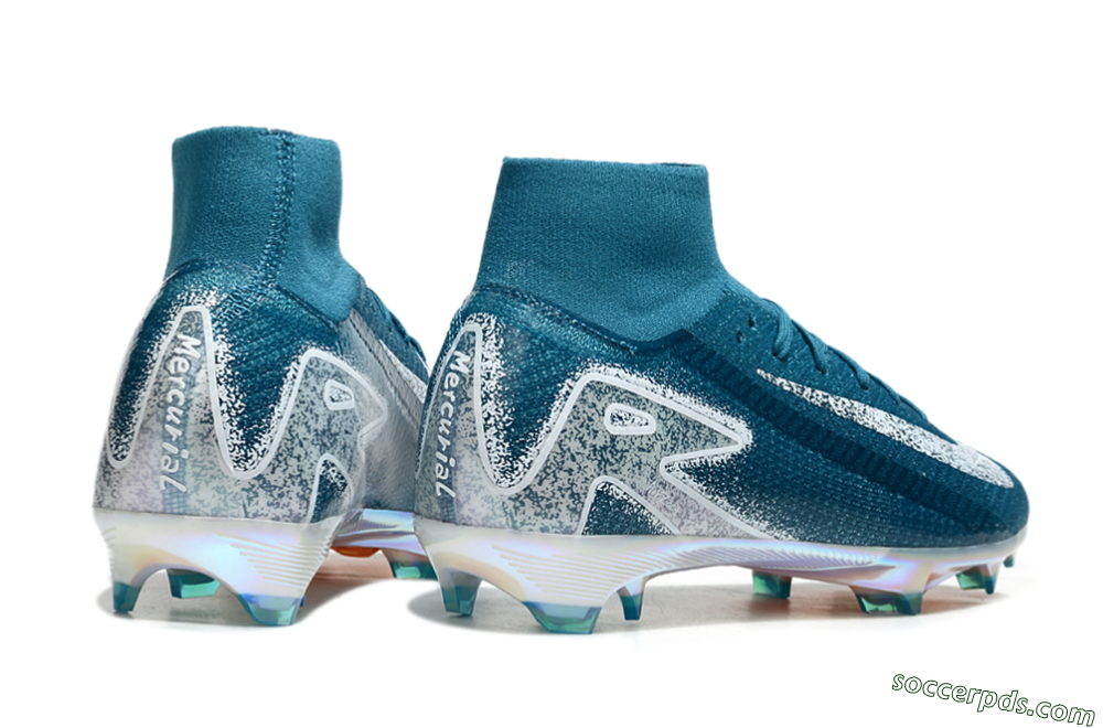 Nike Air Zoom Mercurial Superfly 10 Elite FG High-Tops Football Boots - Blue/White/Gold 6