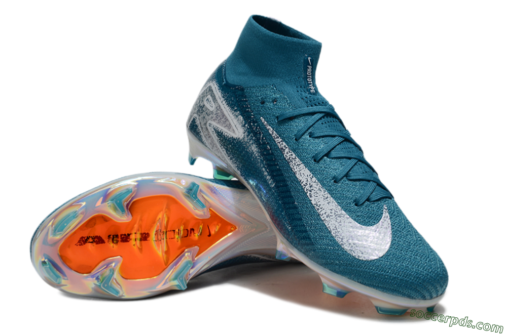 Nike Air Zoom Mercurial Superfly 10 Elite FG High-Tops Football Boots - Blue/White/Gold 3