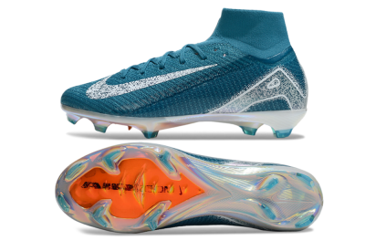 Nike Air Zoom Mercurial Superfly 10 Elite FG High-Tops Football Boots - Blue/White/Gold