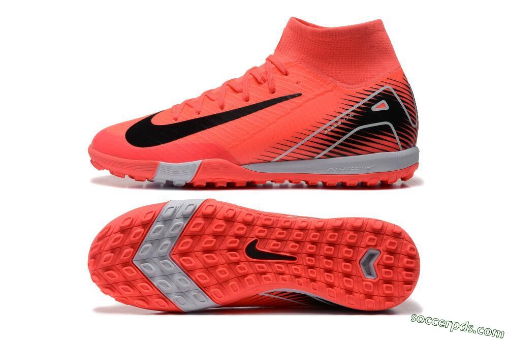 Nike Air Zoom Mercurial Superfly 10 Elite TF High-Tops Football Shoes - Pink/Black/Grey 0