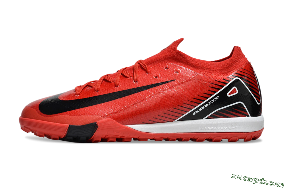 Nike Air Zoom Mercurial Vapor 16 Elite TF Low-Tops Football Shoes - Red/Black/White 2