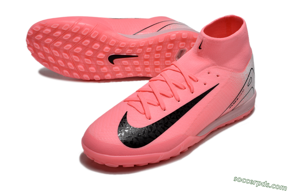 Nike Air Zoom Mercurial Superfly 10 Elite TF High-Tops Football Shoes - Pink/Black/Grey 3