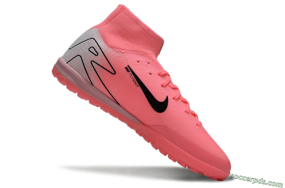 Nike Air Zoom Mercurial Superfly 10 Elite TF High-Tops Football Shoes - Pink/Black/Grey 4