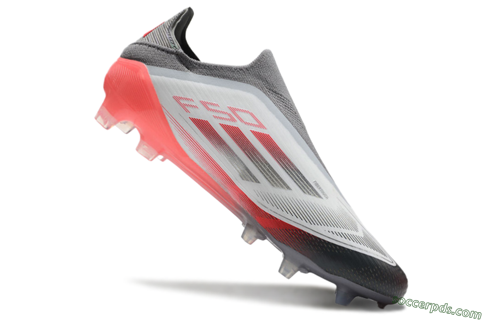 Adidas F50 Elite Laceless FG Low-Tops Football Boots - White/Silver/Red 4
