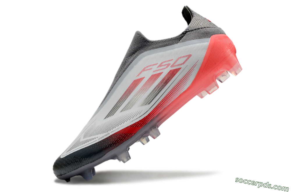 Adidas F50 Elite Laceless FG Low-Tops Football Boots - White/Silver/Red 5