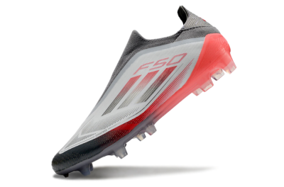 Adidas F50 Elite Laceless FG Low-Tops Football Boots - White/Silver/Red