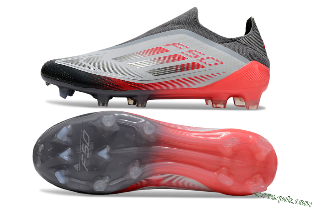 Adidas F50 Elite Laceless FG Low-Tops Football Boots - White/Silver/Red 0