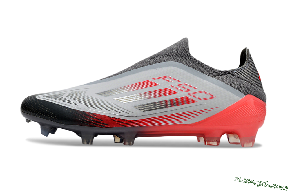 Adidas F50 Elite Laceless FG Low-Tops Football Boots - White/Silver/Red 2
