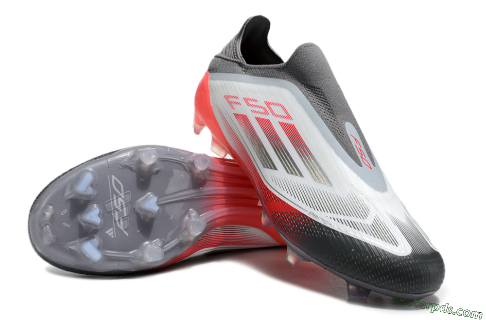 Adidas F50 Elite Laceless FG Low-Tops Football Boots - White/Silver/Red 3