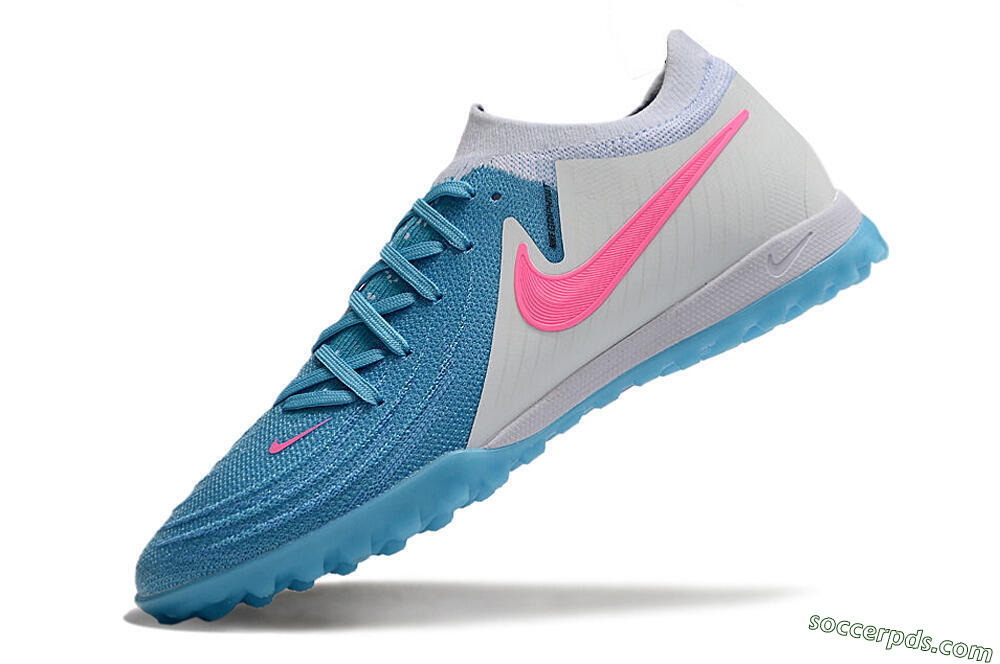 Nike Phantom GX 2 Elite TF Low-Tops Football Shoes - Blue/White/Pink 5