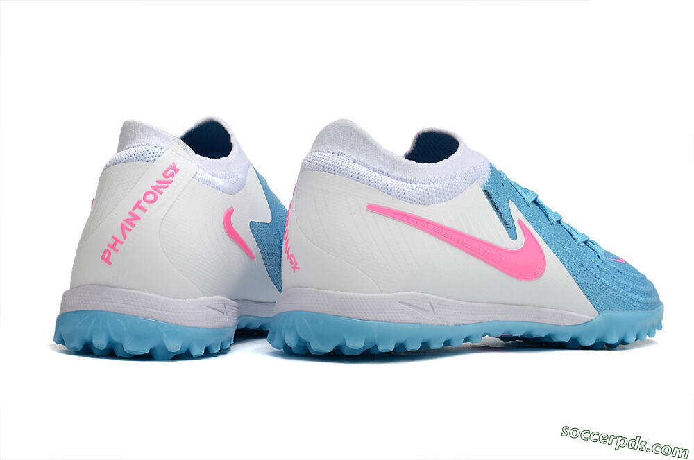 Nike Phantom GX 2 Elite TF Low-Tops Football Shoes - Blue/White/Pink 6