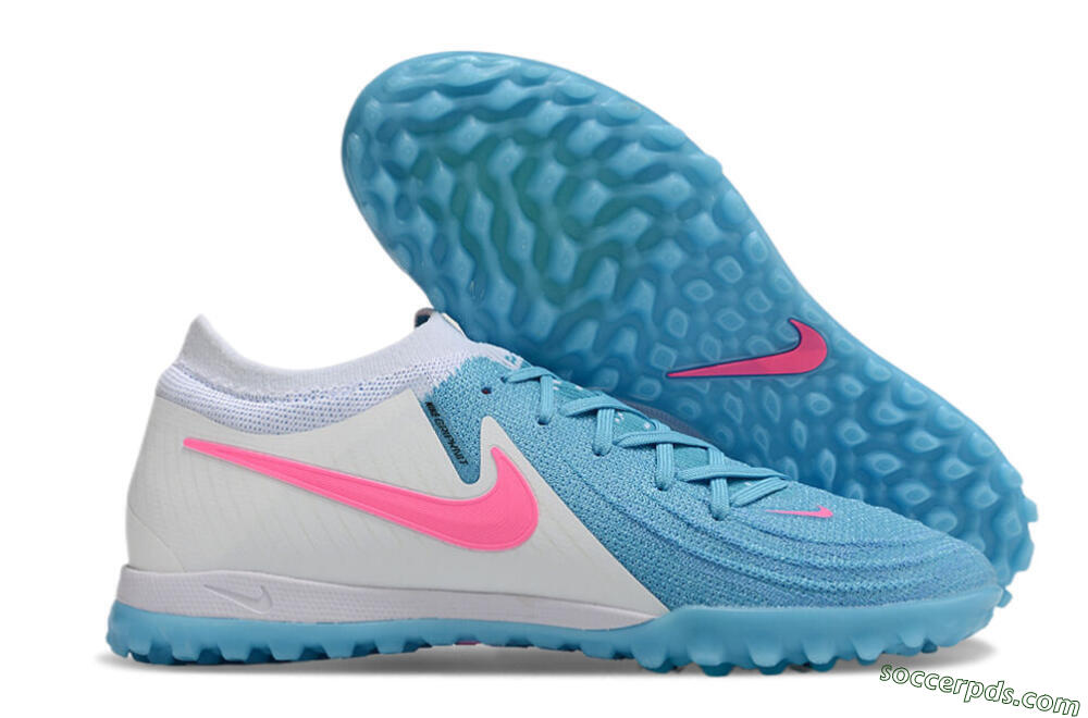 Nike Phantom GX 2 Elite TF Low-Tops Football Shoes - Blue/White/Pink 1