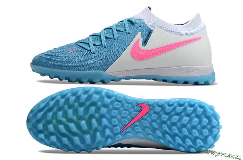 Nike Phantom GX 2 Elite TF Low-Tops Football Shoes - Blue/White/Pink 0