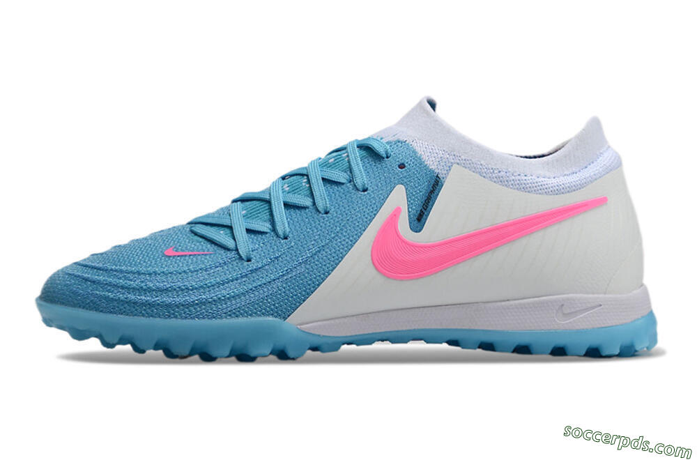Nike Phantom GX 2 Elite TF Low-Tops Football Shoes - Blue/White/Pink 2