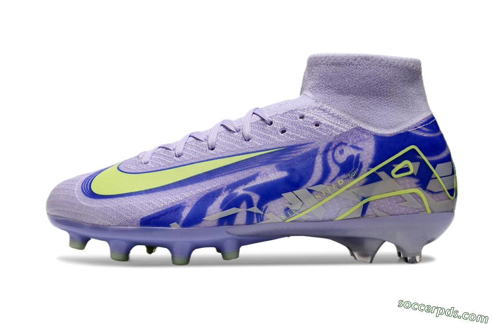 Nike Air Zoom Mercurial Superfly 10 Elite AG High-Tops Football Boots - Purple/Yellow/Blue 2