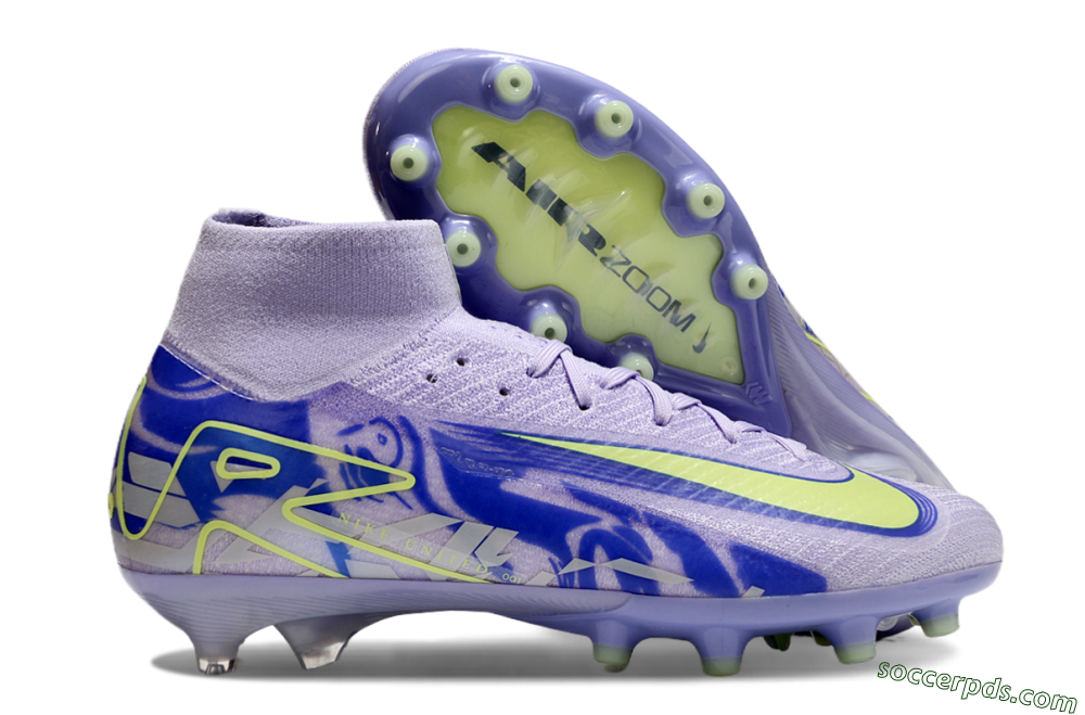 Nike Air Zoom Mercurial Superfly 10 Elite AG High-Tops Football Boots - Purple/Yellow/Blue 1