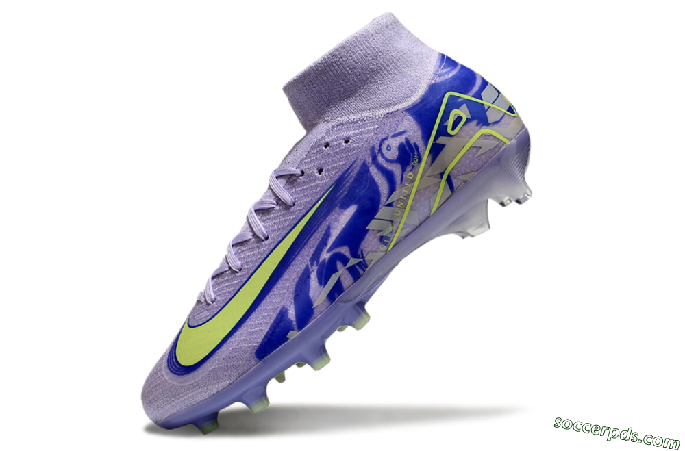 Nike Air Zoom Mercurial Superfly 10 Elite AG High-Tops Football Boots - Purple/Yellow/Blue 5