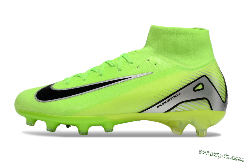 Nike Air Zoom Mercurial Superfly 10 Elite AG High-Tops Football Boots - Yellow/Silver/Black 2