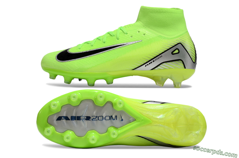 Nike Air Zoom Mercurial Superfly 10 Elite AG High-Tops Football Boots - Yellow/Silver/Black 0