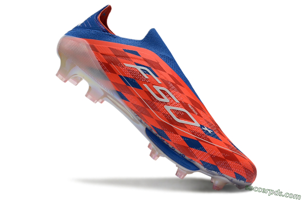 didas F50+ Elite Lightstrike Pro Laceless FG Low-Tops Football Boots - Red/White/Blue 4