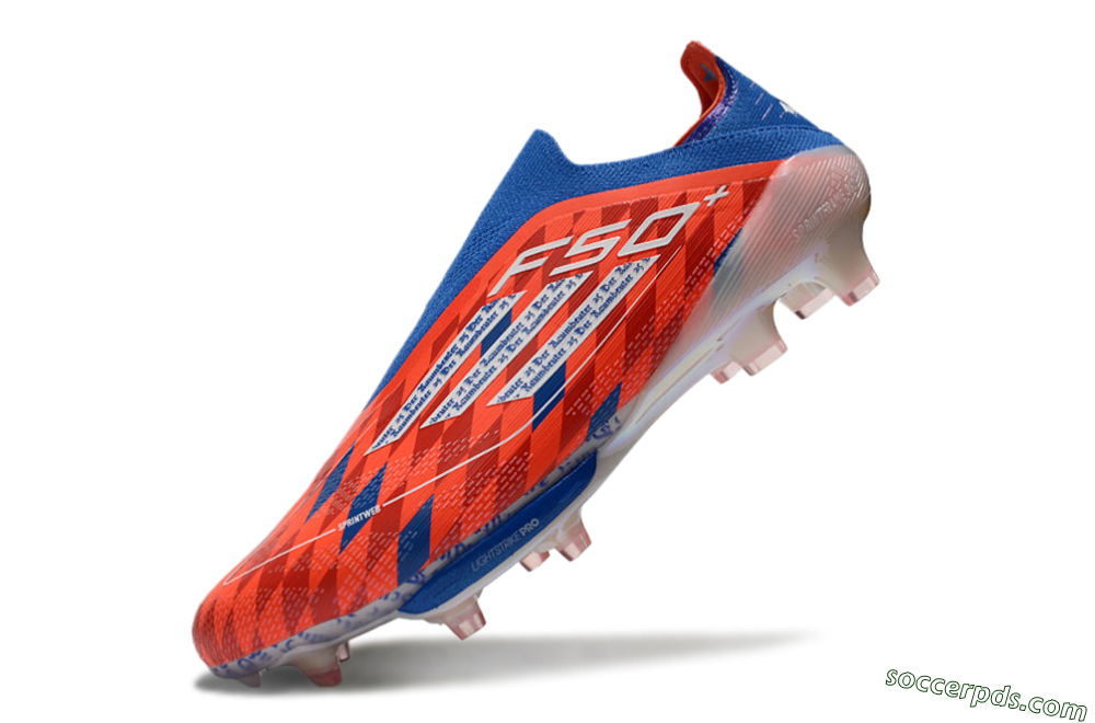 didas F50+ Elite Lightstrike Pro Laceless FG Low-Tops Football Boots - Red/White/Blue 5