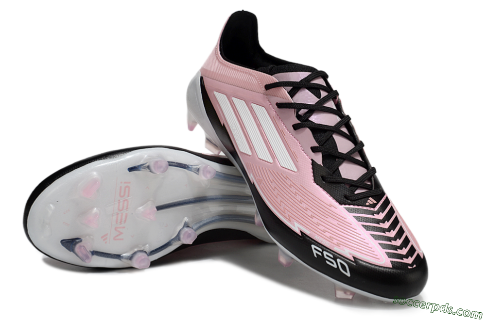Messi x Adidas F50 Elite FG Low-Tops Football Boots - Pink/Black/White 3