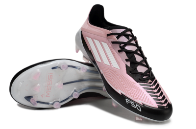 Messi x Adidas F50 Elite FG Low-Tops Football Boots - Pink/Black/White