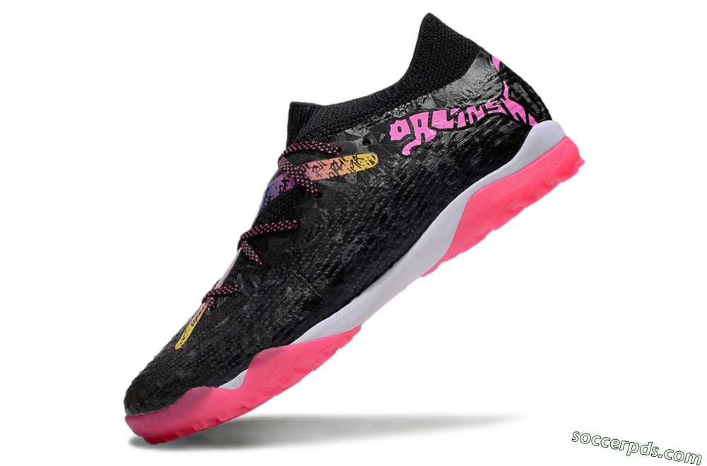Powercat Tokyo Match x Puma Future Ultimate TF Low-Tops Football Shoes - Black/Pink/Yellow 5