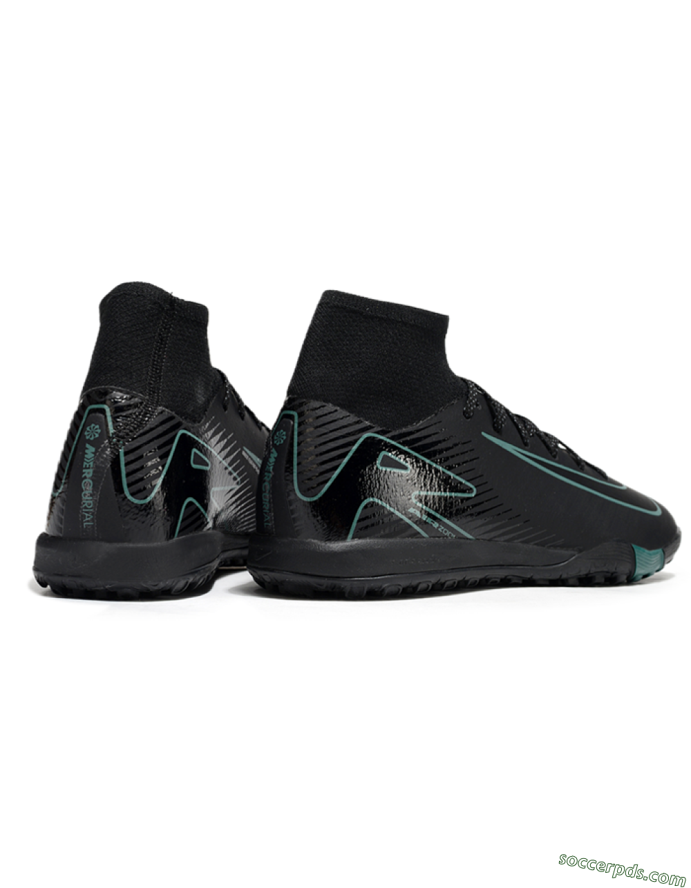 Nike Air Zoom Mercurial Superfly 10 Elite TF High-Tops Football Shoes - Black/Green 6