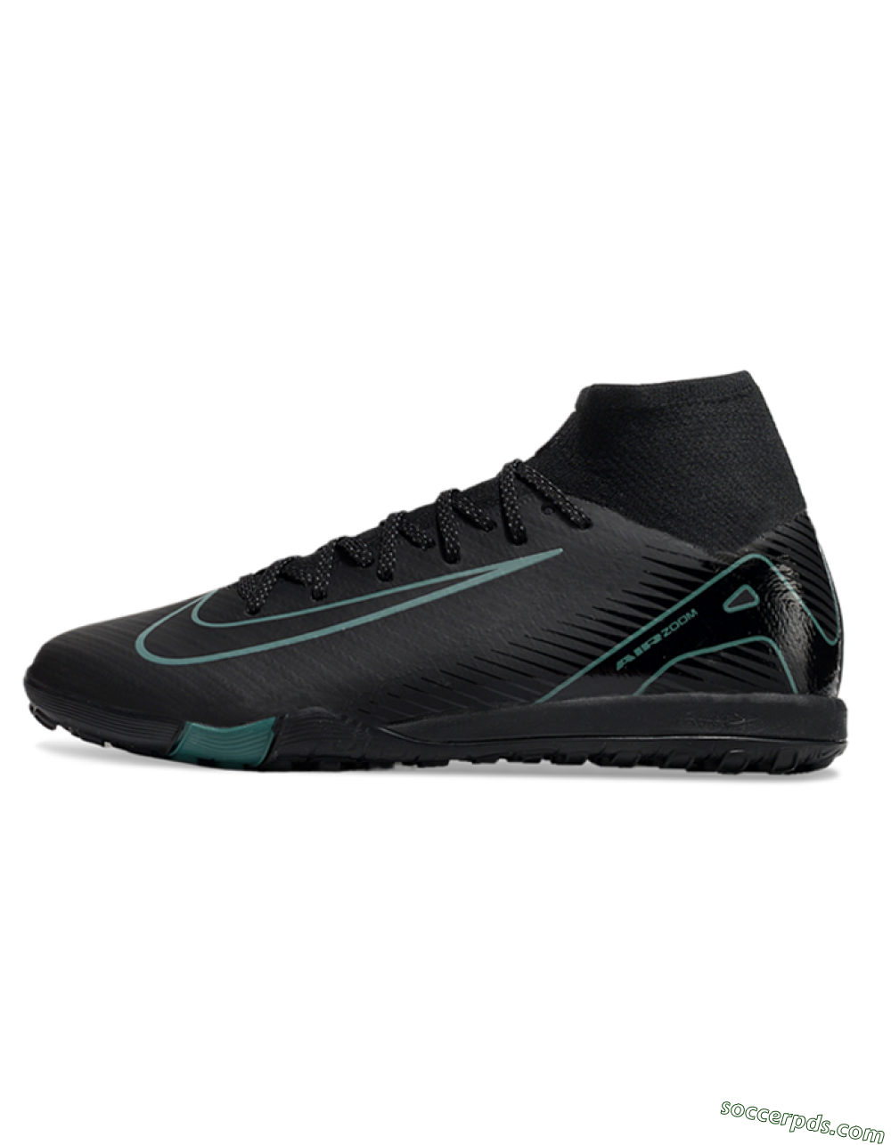 Nike Air Zoom Mercurial Superfly 10 Elite TF High-Tops Football Shoes - Black/Green 2