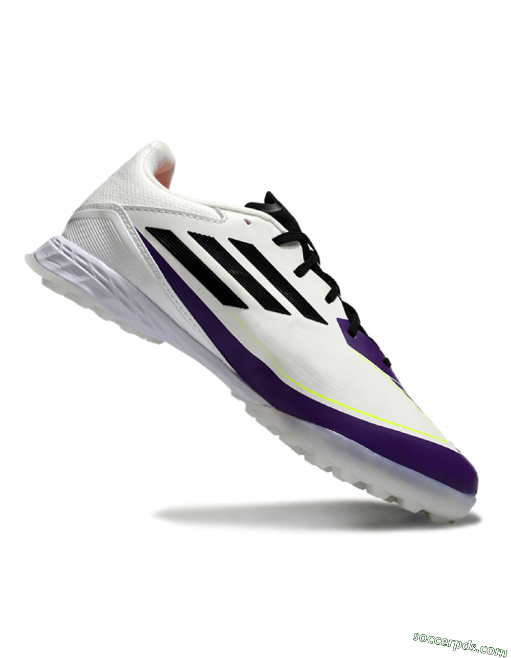 Messi x Adidas F50 Pro TF Low-Tops Football Shoes - White/Black/Purple 4