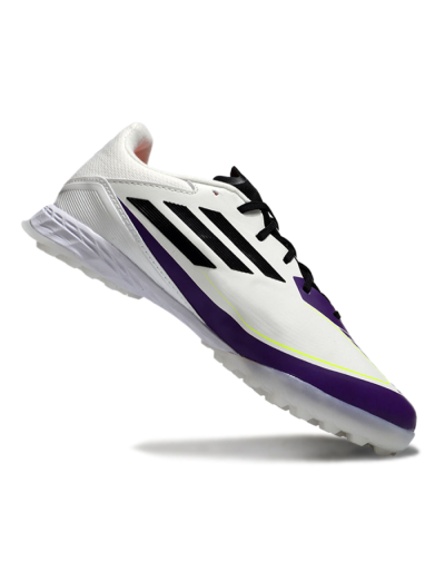 Messi x Adidas F50 Pro TF Low-Tops Football Shoes - White/Black/Purple