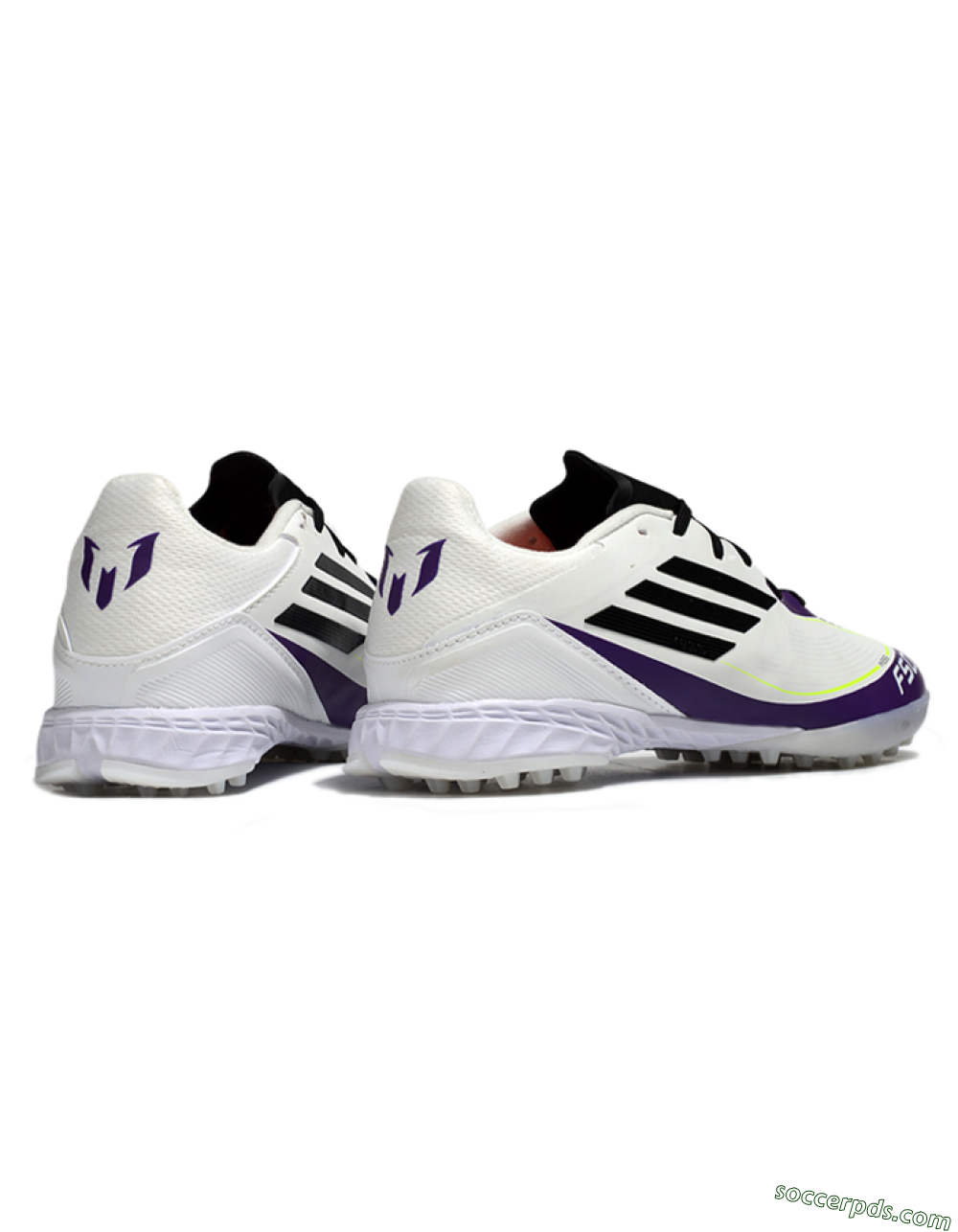 Messi x Adidas F50 Pro TF Low-Tops Football Shoes - White/Black/Purple 6